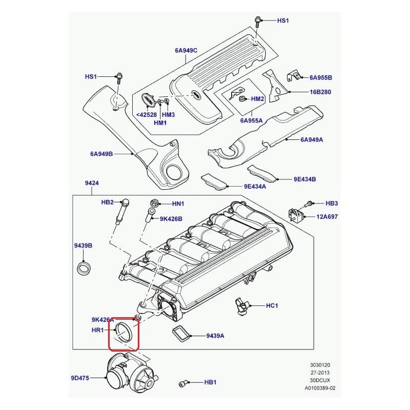 JOINT TORIQUE COLLECTEUR D'ADMISSION RANGE ROVER (L322) - vignette 2