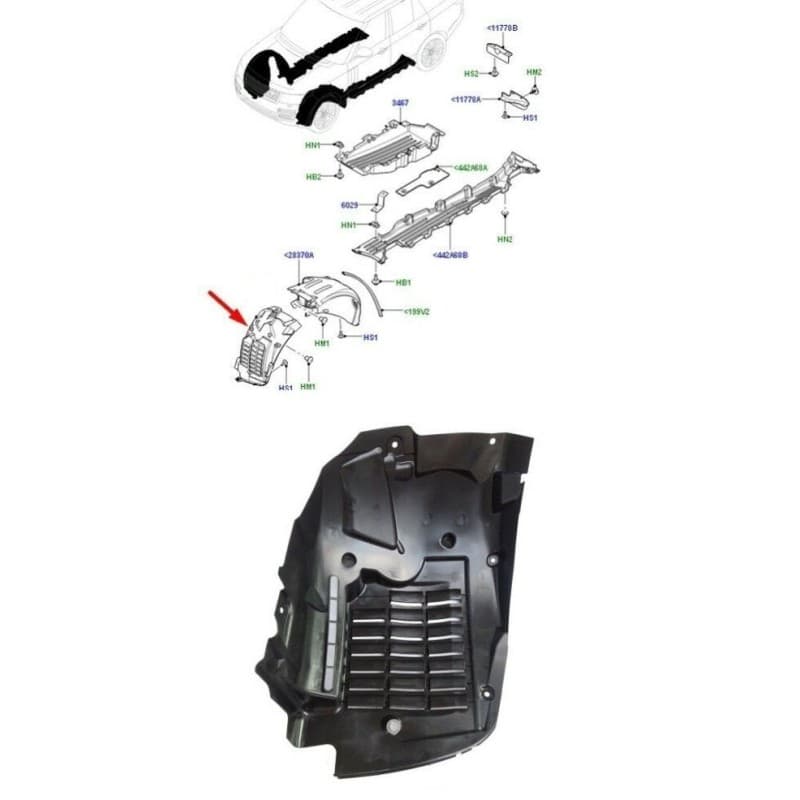 Pare-Boue Avant Droit Extérieur RANGE ROVER (VOGUE) RANGE ROVER SPORT 2013 - 2018 (L494)