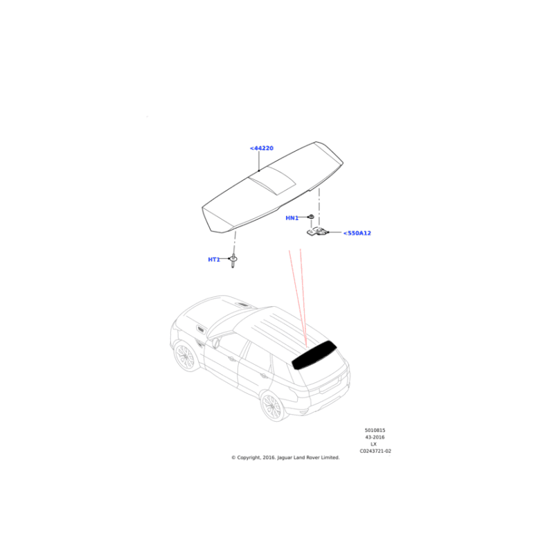 Becquet Spoiler Troisième Feu de STOP Complet RANGE ROVER SPORT - vignette 2