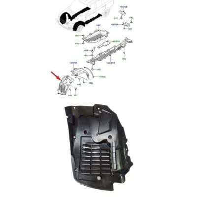 Pare-Boue Avant Gauche Extérieur RANGE ROVER (VOGUE) RANGE ROVER SPORT 2013 - 2018 (L494)
