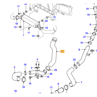 DURITE TUYAU FLEXIBLE DE RACCORDEMENT DE TURBO FORD MONDEO Mk3 2.0TDCI