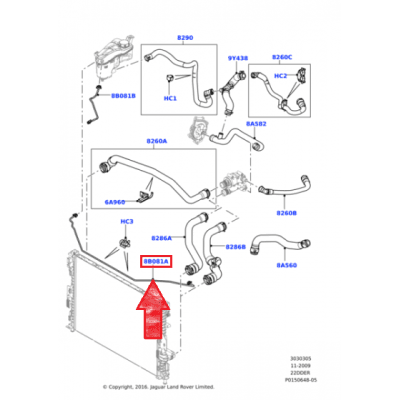 TUYAU FLEXIBLE DE TROP PLEIN: DU VASE D'EXPANSION A LA POMPE A EAU FREELANDER 2 LAND ROVER 2 2.2D
