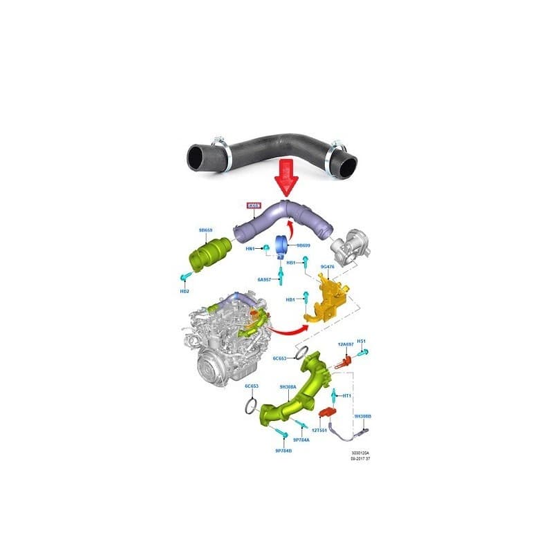 Durite Gaine de Suralimentation FORD FIESTA 1.4 1.5 B-MAX TRANSIT/TOURNEO COURIER 1.5