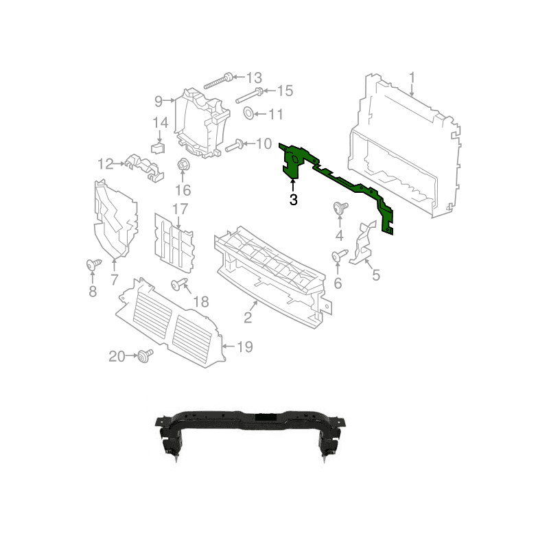 Déflecteur D'air Avant Supérieur Radiateur RANGE ROVER SPORT II (L494) 2014 - 2018